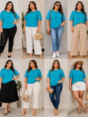 Worthington turquoise blouse (H7)